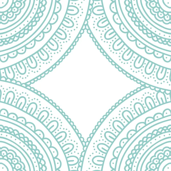 Carte d'ornement en dentelle Doodle. Invitation bleu pastel dessinée à la main. Illustration vectorielle . — Image vectorielle