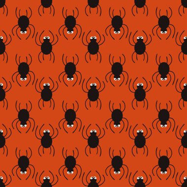 Cadılar Bayramı örümcekler desen. Şirin sorunsuz arka plan. Vektör çizim.