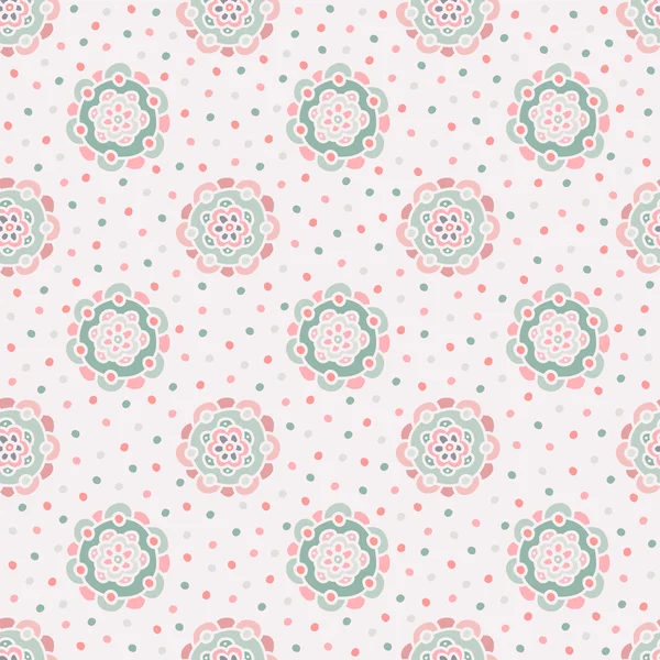 Doodle floral pattern. Seamless boho background. Beautiful pastel wallpaper. Vector illustration. — Stock Vector