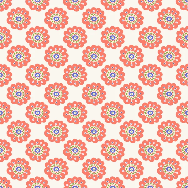 Turuncu Çiçek seamless modeli. Basit çocuklar arka plan doodle. Elle çizilmiş duvar kağıdı. Vektör çizim.