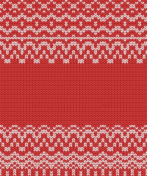 Seamless knitting red pattern. Winter ornament background. Vector illustration — Stock Vector