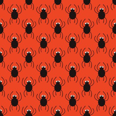 Cadılar Bayramı örümcekler basit desen. Şirin sorunsuz arka plan. Vektör çizim.