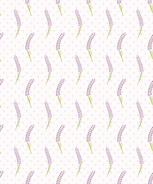 Lavender seamless dot pattern.Cute french wallpaper. Vector illustration. — Stock Vector