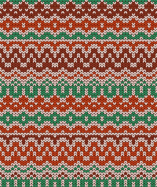 カラフルなシームレス編み方。温かみのある伝統的な風合い。冬の壁紙。ベクトル図. — ストックベクタ