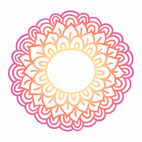 Cadre de fleurs doodle coloré. Étiquette simple. Modèle dessiné à la main Mehndi. Illustration vectorielle . — Photo