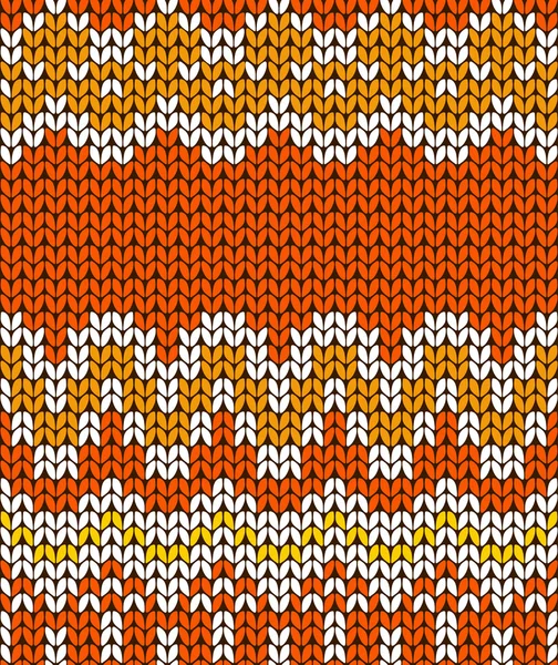 Carte à tricoter sans couture orange. Bannière d'automne. Illustration vectorielle . — Image vectorielle