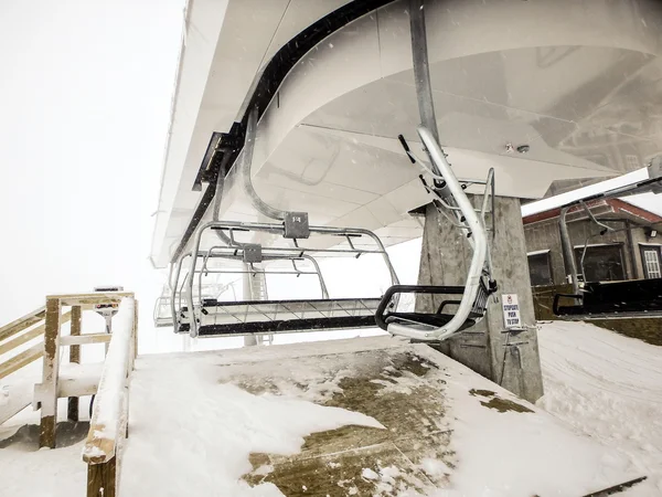 Abstract scenes at ski resort during snow storm — Stock Photo, Image