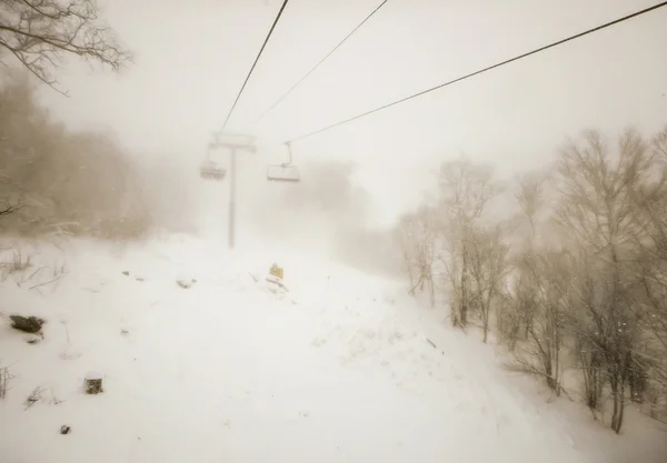 Kayak Merkezi kar fırtınası sırasında soyut sahneleri — Stok fotoğraf