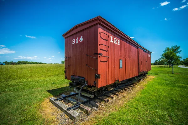 Big red caboose wagon — Stock Photo, Image