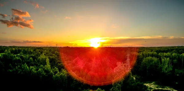 Ég és felhők naplemente táj felett York Dél-Karolina — Stock Fotó