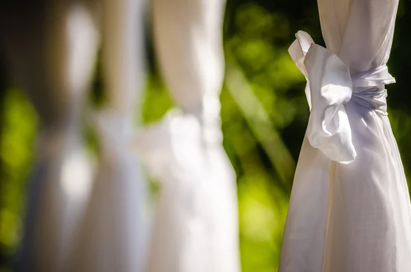 Details zur Hochzeitseinrichtung im Garten — Stockfoto