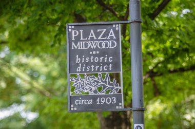 Plaza midwood charlotte nc işareti tarihi bölgesinin