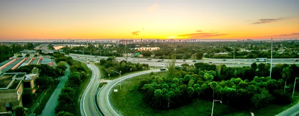 Sunrise over miami city florida — Stock Photo, Image