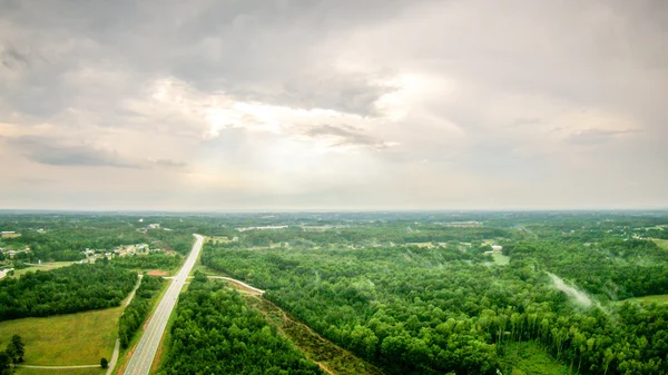 Obloha a mraky západ slunce krajina nad Yorkem Jižní Karolína — Stock fotografie