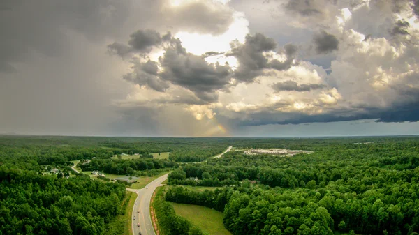 Obloha a mraky západ slunce krajina nad Yorkem Jižní Karolína — Stock fotografie