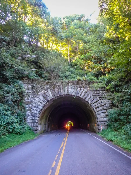 Tunnel che conduce al parkway blu della cresta — Foto Stock