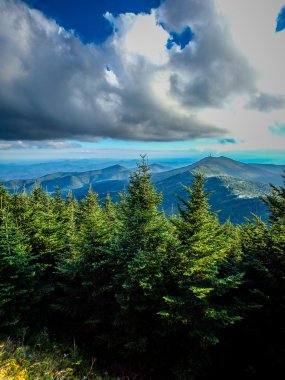 mount mitchell üstüne gün batımında manzaralar