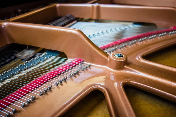 Open piano strings and notes — Stock Photo, Image