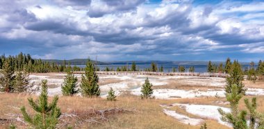 Yellowstone Ulusal Parkı 'ndaki sıcak termal bahar havuzu, West Thumb Gayzer Havzası bölgesi, Wyoming, ABD