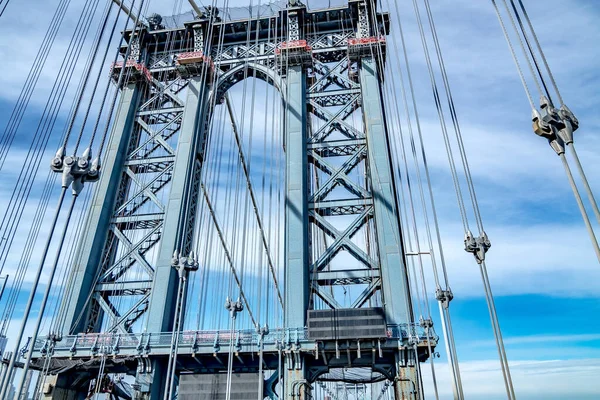 Manhattan Köprüsü New York Şehri Ufuk Çizgisi — Stok fotoğraf