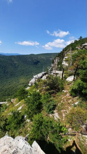 Hiking Wolfpit Trailhead Linville Gorge Lake James — 图库照片