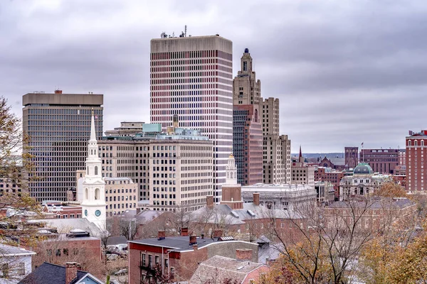 Providence Rhode Island Skyline Durante Temporada Otoño —  Fotos de Stock