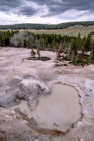 Fonte Termal Geiser Yellowstone Par Nacional — Fotografia de Stock