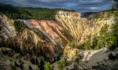 Yellowstone Ulusal Parkı 'nın aşağısında Sunset Point, Wyoming, ABD' de