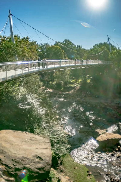 Greenville Jižní Karolína Reedy River Centru — Stock fotografie