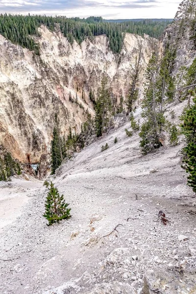 Alsó Esik Yellowstone Nemzeti Park Művész Pont Naplementekor Wyoming Usa — Stock Fotó