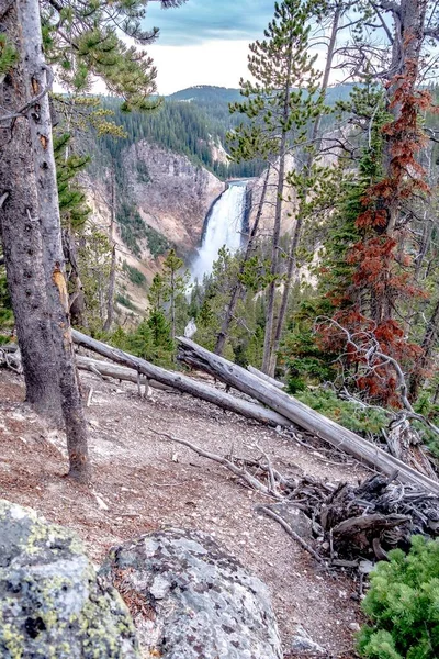 Baja Yellowstone Falls Parque Nacional Yellowstone — Foto de Stock