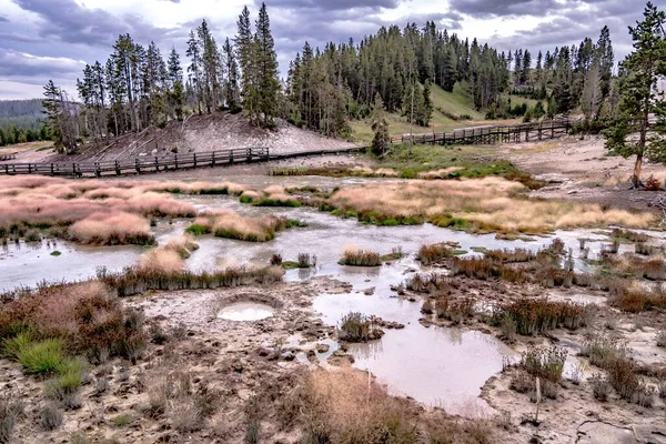Aguas Termales Geiser Yellowstone Par Nacional — Foto de Stock