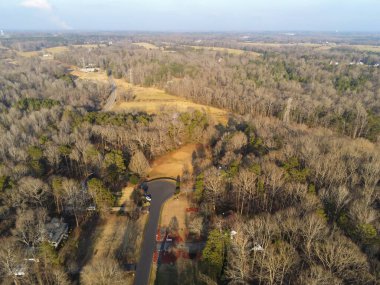 Günbatımında York Güney Carolina üzerinde hava manzarası 