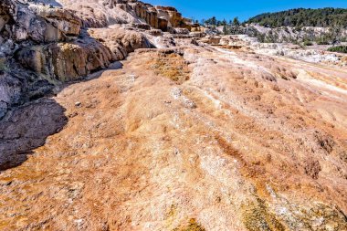 Yellowstone 'daki Mamut Kaplıcaları' nın güzel manzarası