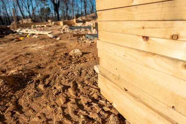 Stack Building Lumber Construction Site — Stock Photo, Image