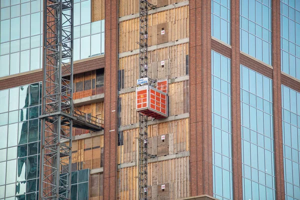 Highrise Building Construction Early Morning City — Stock Photo, Image