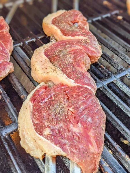 Picanha Steak Sur Brochettes Pour Griller — Photo