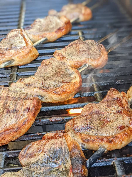 Picanha Steak Sur Brochettes Pour Griller — Photo