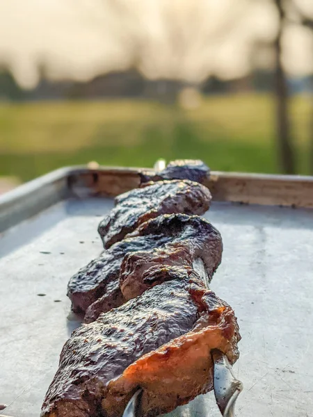 Bifes Picanha Ribeye Grelhados Prontos Para Comer — Fotografia de Stock