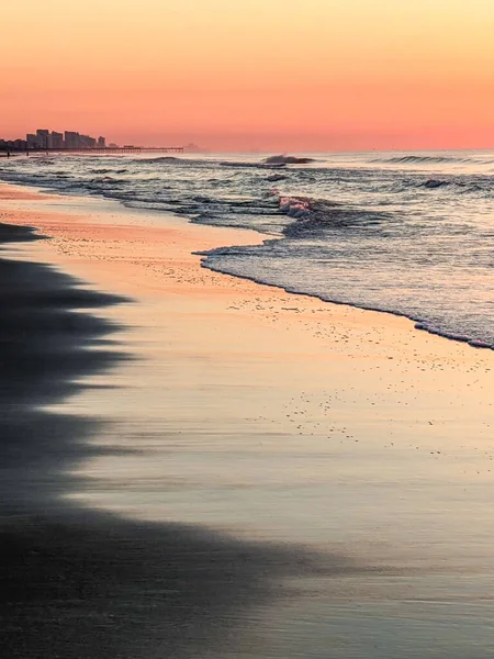 Magnifique Lever Soleil Plage Myrte Dans Océan Atlantique Caroline Sud — Photo