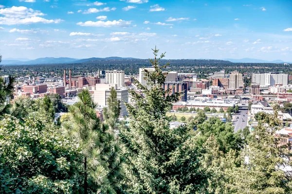 Skyline Und Straßen Der Stadt Spokane Washington — Stockfoto