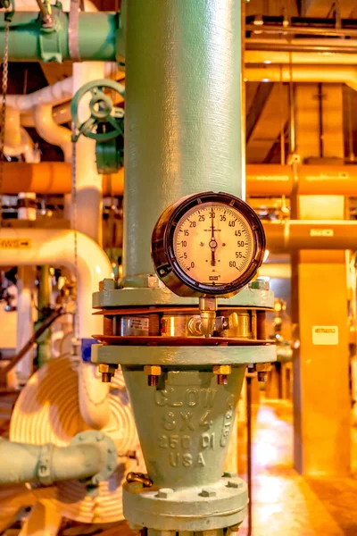 Pressure Gauge Knobs Control Plant — Fotografia de Stock