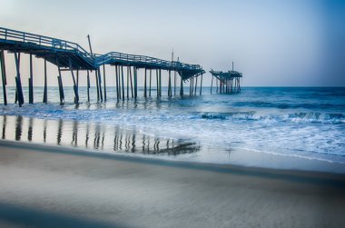terk edilmiş Kuzey carolina balıkçılık iskele outerbanks obx cape Şapkacı