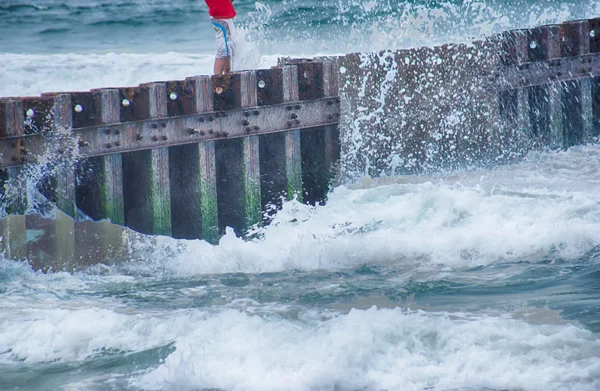 North Carolina Obx Ruhestand Küste Groyne Buxton Stege auf alten — Stockfoto