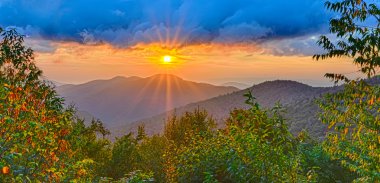Blue ridge parkway yaz Appalaş Dağları sunset west