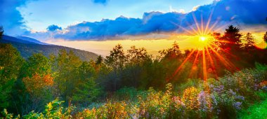 Blue ridge parkway yaz Appalaş Dağları sunset west