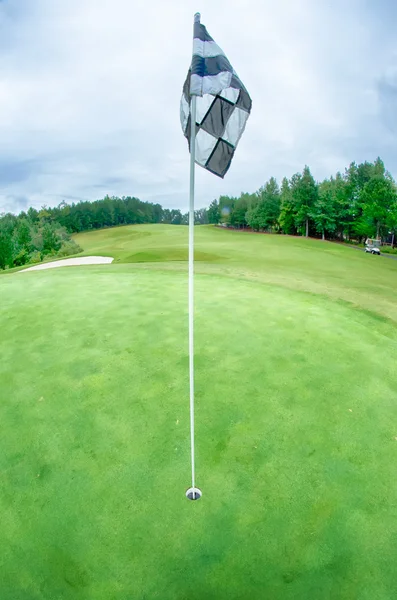 Pole golfowe w pochmurny dzień — Zdjęcie stockowe