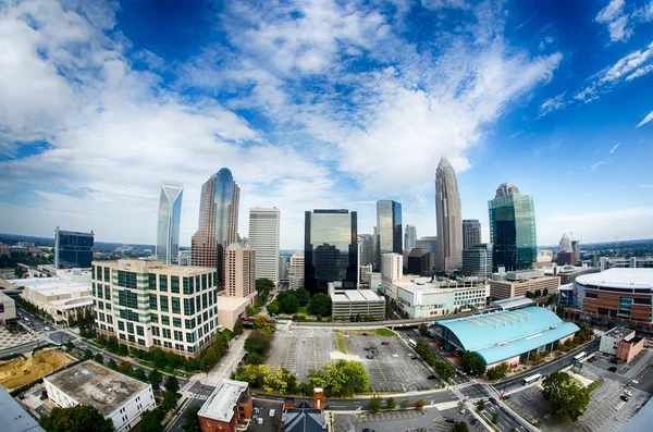 Aerial view of Charlotte North Carolina skyline — Stock Photo, Image