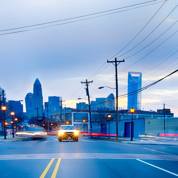 Charlotte north carolina de skyline van de stad en het centrum — Stockfoto