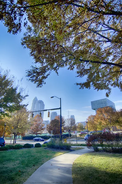 Autumn in charlotte city qc of north carolina — Stock Photo, Image